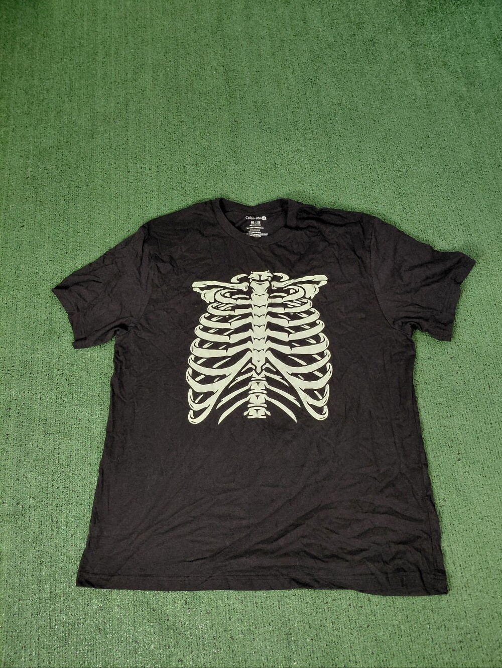 Celebrate It Skeleton Rib Cage Halloween Costume Black T Shirt Sz XXL